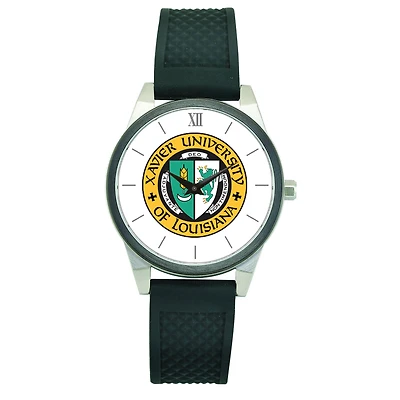 Women's Black Xavier University of Louisiana Gold Rush Silicone Strap Wristwatch