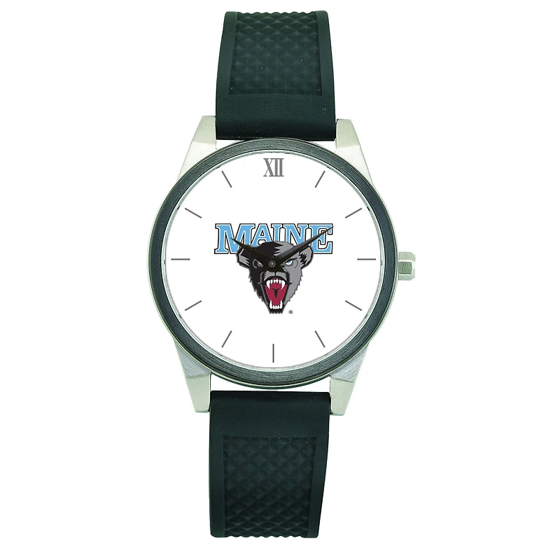 Women's Black Maine Black Bears Silicone Strap Wristwatch