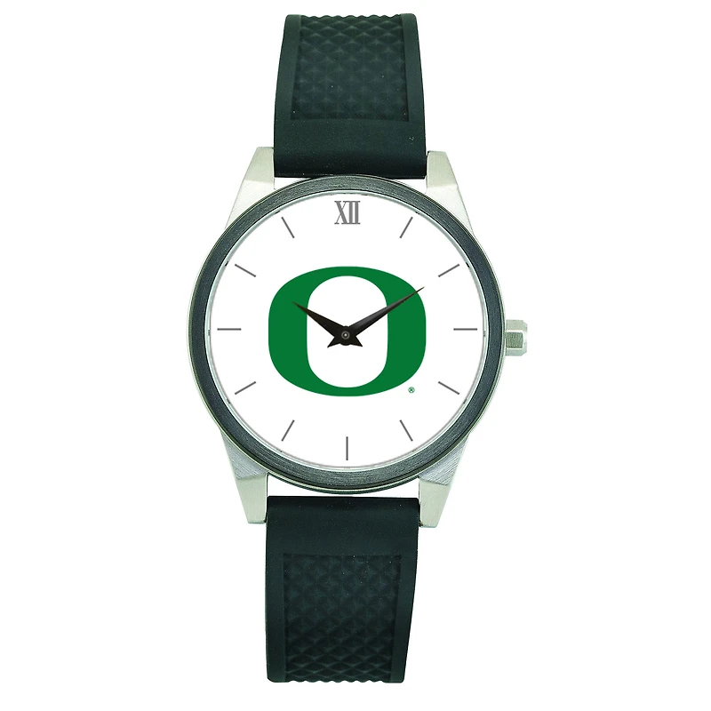 Women's Black Oregon Ducks Silicone Strap Wristwatch