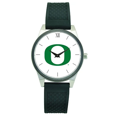 Women's Black Oregon Ducks Silicone Strap Wristwatch