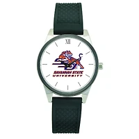 Women's Black Savannah State Tigers Silicone Strap Wristwatch