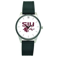 Women's Black Southern Illinois Salukis Silicone Strap Wristwatch