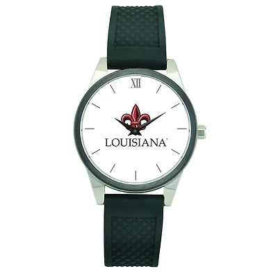 Women's Black Louisiana Ragin' Cajuns Silicone Strap Wristwatch