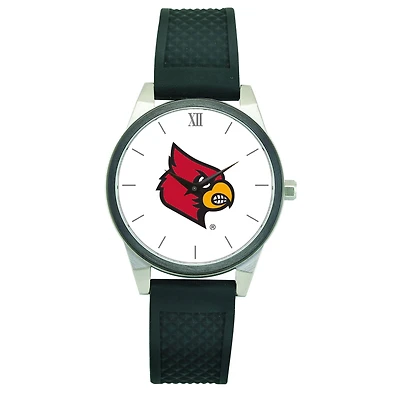 Women's Black Louisville Cardinals Silicone Strap Wristwatch