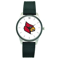 Women's Black Louisville Cardinals Silicone Strap Wristwatch