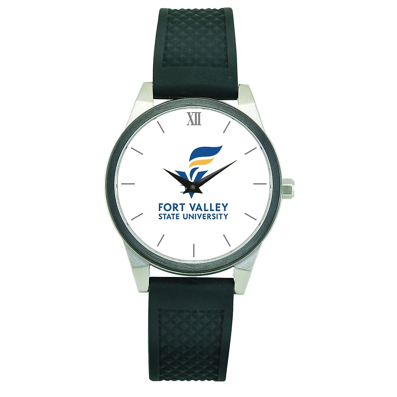 Women's Black Fort Valley State Wildcats Silicone Strap Wristwatch