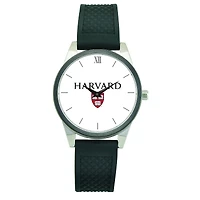 Women's Black Harvard Crimson Silicone Strap Wristwatch