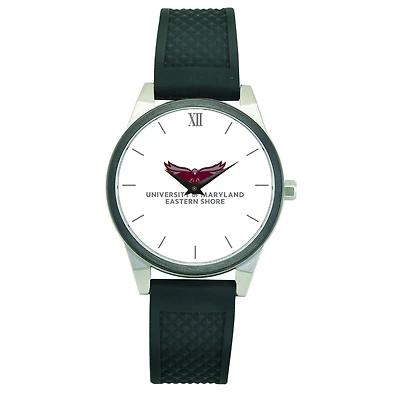 Women's Black Maryland Eastern Shore Hawks Silicone Strap Wristwatch