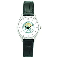 Women's Silver Norfolk State Spartans Stainless Steel Watch with Leather Band