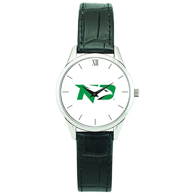 Women's Silver North Dakota Stainless Steel Watch with Leather Band