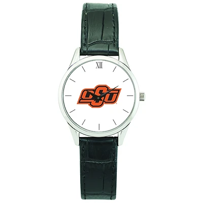 Women's Silver Oklahoma State Cowboys Stainless Steel Watch with Leather Band