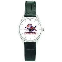 Women's Silver Savannah State Tigers Stainless Steel Watch with Leather Band