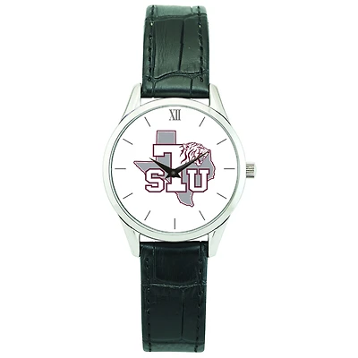 Women's Silver Texas Southern Tigers Stainless Steel Watch with Leather Band