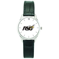 Women's Silver Alabama State Hornets Stainless Steel Watch with Leather Band
