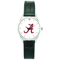 Women's Silver Alabama Crimson Tide Stainless Steel Watch with Leather Band