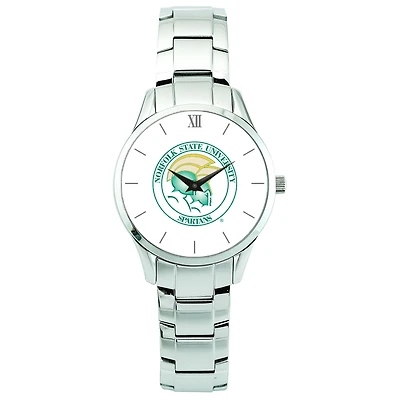 Men's Silver Norfolk State Spartans Stainless Steel Wristwatch