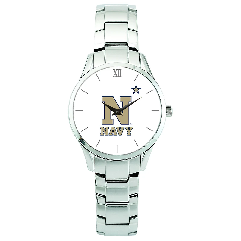 Men's Silver Navy Midshipmen Stainless Steel Wristwatch