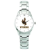 Men's Silver Wyoming Cowboys Stainless Steel Wristwatch