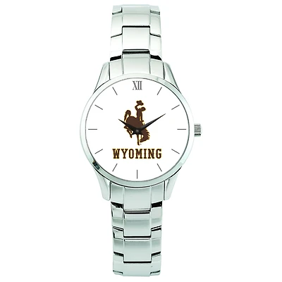 Men's Silver Wyoming Cowboys Stainless Steel Wristwatch