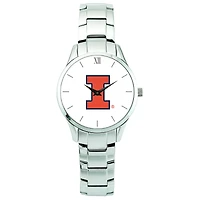 Men's Silver Illinois Fighting Illini Stainless Steel Wristwatch