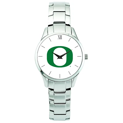 Men's Silver Oregon Ducks Stainless Steel Wristwatch