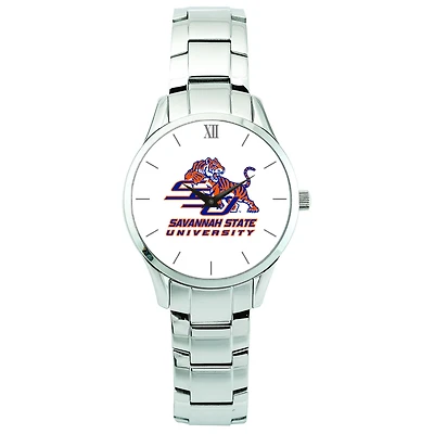 Men's Silver Savannah State Tigers Stainless Steel Wristwatch