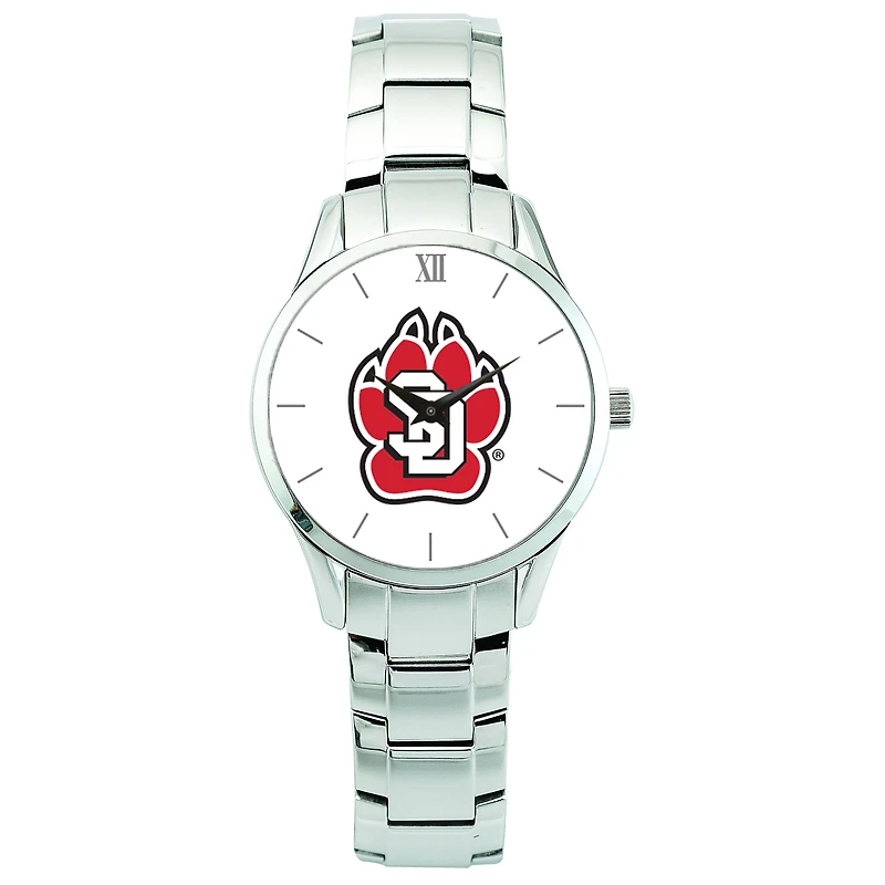 Men's Silver South Dakota Coyotes Stainless Steel Wristwatch