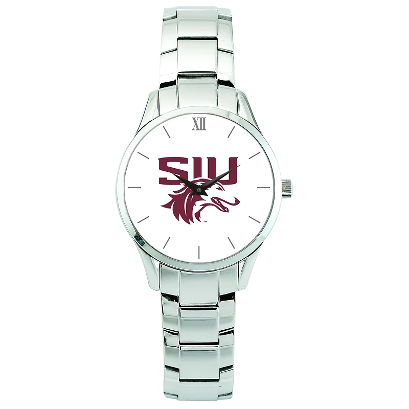 Men's Silver Southern Illinois Salukis Stainless Steel Wristwatch