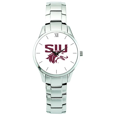 Men's Silver Southern Illinois Salukis Stainless Steel Wristwatch