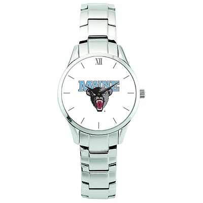 Men's Silver Maine Black Bears Stainless Steel Wristwatch