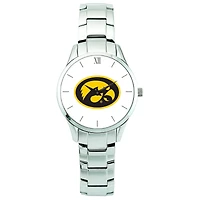 Men's Silver Iowa Hawkeyes Stainless Steel Wristwatch