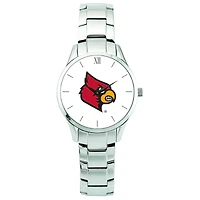 Men's Silver Louisville Cardinals Stainless Steel Wristwatch