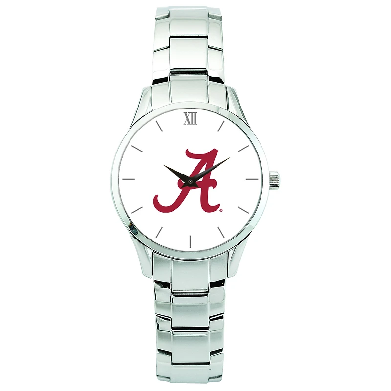 Men's Silver Alabama Crimson Tide Stainless Steel Wristwatch