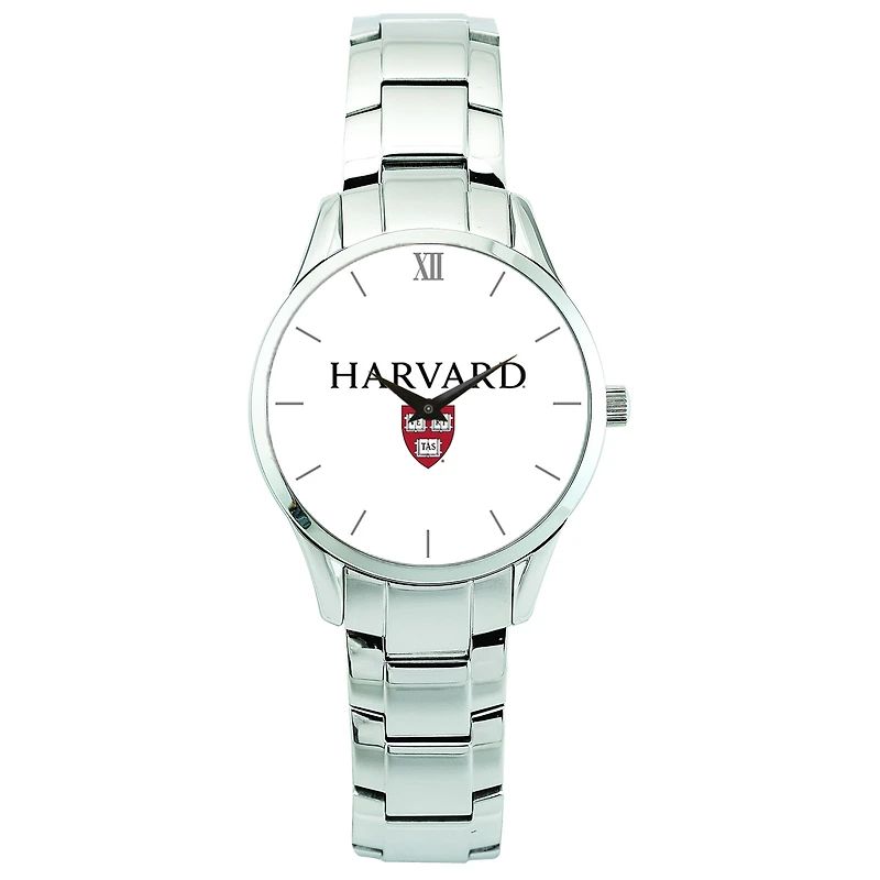 Men's Silver Harvard Crimson Stainless Steel Wristwatch