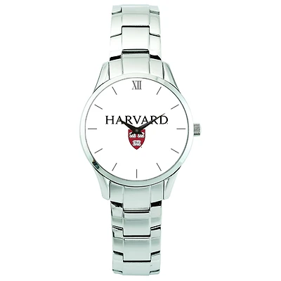 Men's Silver Harvard Crimson Stainless Steel Wristwatch