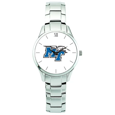 Men's Silver MTSU Blue Raiders Stainless Steel Wristwatch