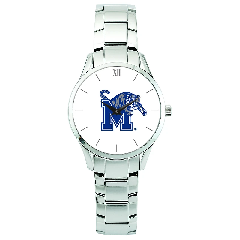 Men's Silver Memphis Tigers Stainless Steel Wristwatch