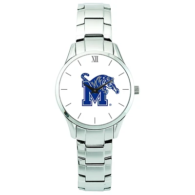 Men's Silver Memphis Tigers Stainless Steel Wristwatch