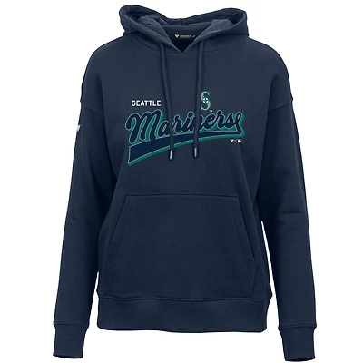 Women's Levelwear  Navy Seattle Mariners  Adorn Retro Rafter Pullover Hoodie