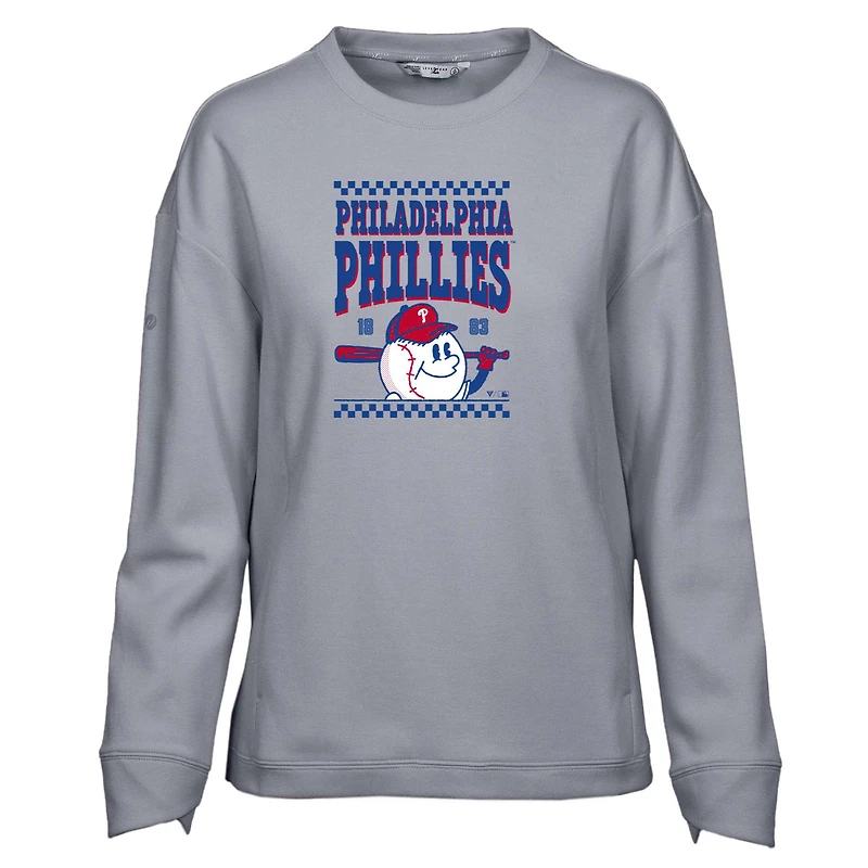 Women's Levelwear  Gray Philadelphia Phillies  Fiona Inaugural Pullover Sweatshirt
