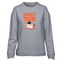 Women's Levelwear  Gray Detroit Tigers  Fiona Inaugural Pullover Sweatshirt