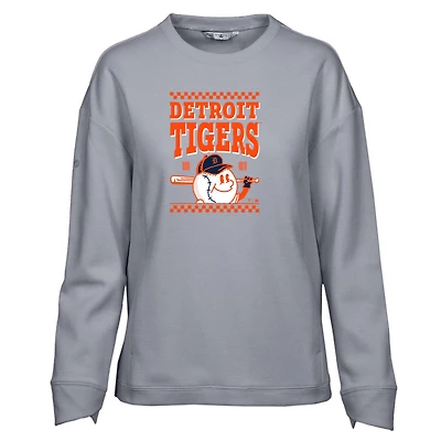 Women's Levelwear  Gray Detroit Tigers  Fiona Inaugural Pullover Sweatshirt
