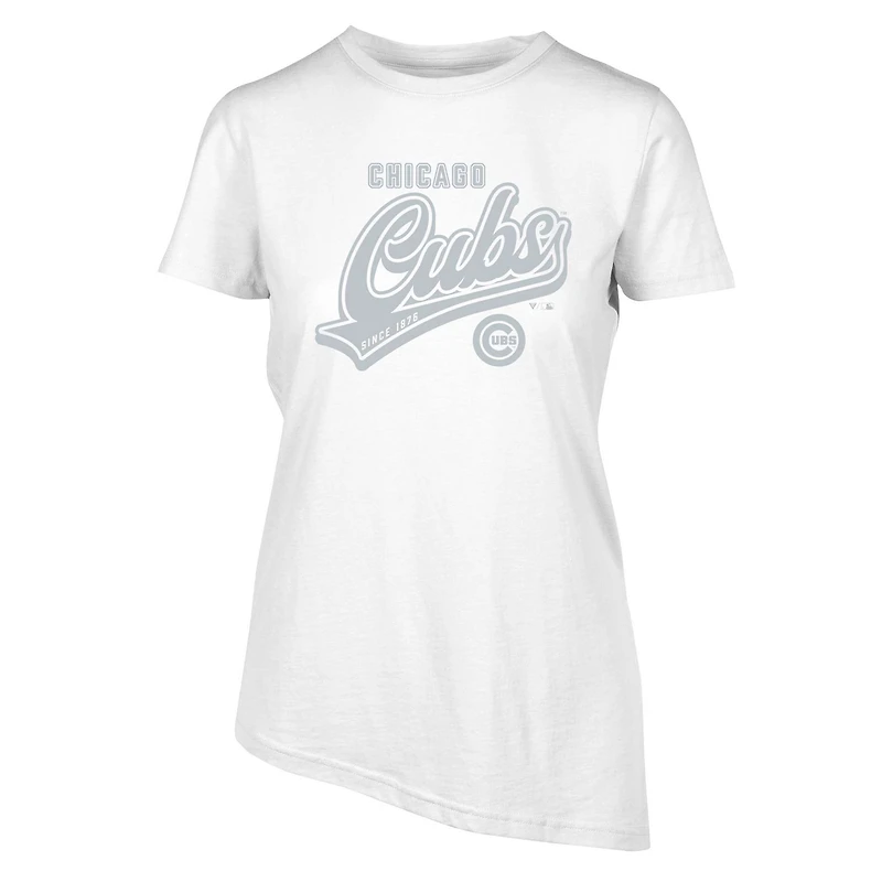 Women's Levelwear  White Chicago Cubs  Birch Sweep T-Shirt