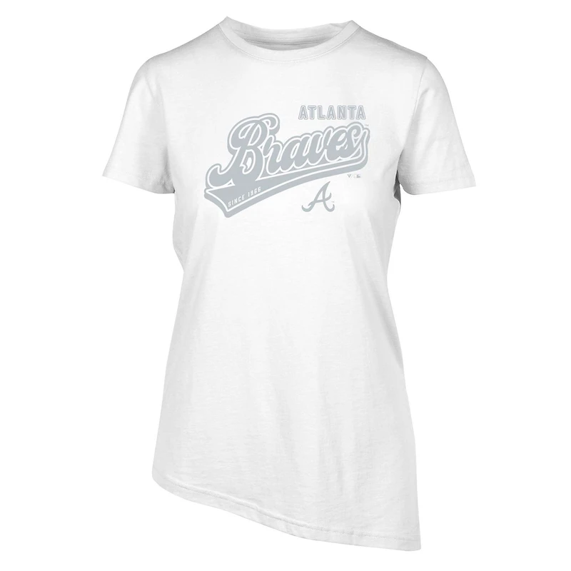 Women's Levelwear  White Atlanta Braves  Birch Sweep T-Shirt