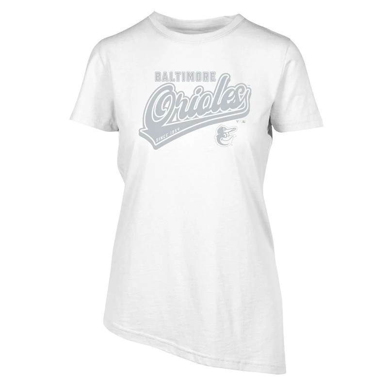 Women's Levelwear  White Baltimore Orioles  Birch Sweep T-Shirt
