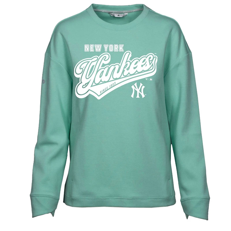 Women's Levelwear  Mint New York Yankees  Fiona Sweep Pullover Sweatshirt