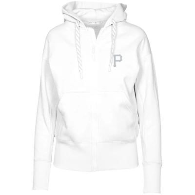 Women's Levelwear  White Pittsburgh Pirates  Gardinia Core Full-Zip Hoodie