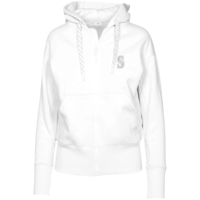 Women's Levelwear  White Seattle Mariners  Gardinia Core Full-Zip Hoodie