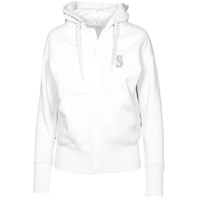 Women's Levelwear  White Seattle Mariners  Gardinia Core Full-Zip Hoodie