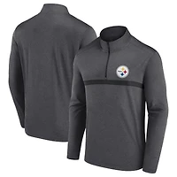 Men's Fanatics  Charcoal Pittsburgh Steelers Head-to-Head Quarter-Zip Pullover